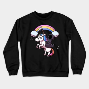 Death Riding Unicorn Rainbow Edition Crewneck Sweatshirt